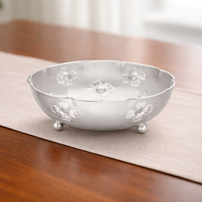 Buy Classic Floral Carved Silver Fruit Bowl Online at Best Price - Aahi Silverware | Ranka Jewellers