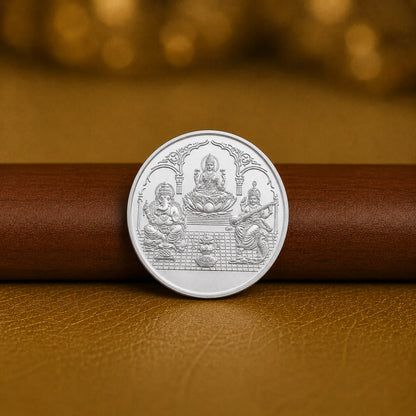 Silver Ganesh Lakshmi Saraswati 20g Coin
