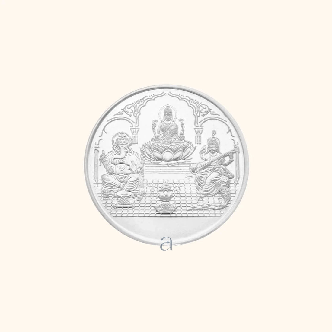 Silver Ganesh Lakshmi Saraswati 100g Coin