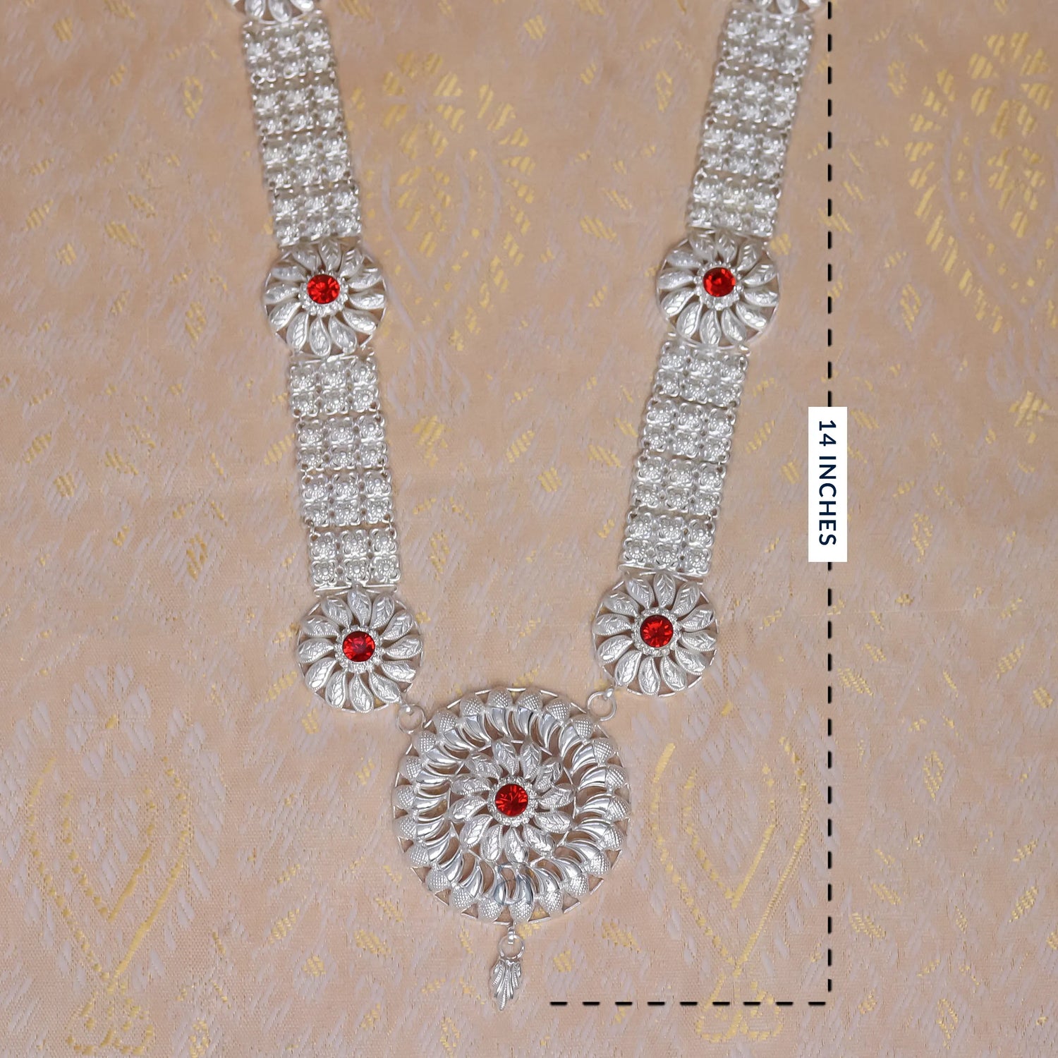 Silver Flower Haar for Ganpati