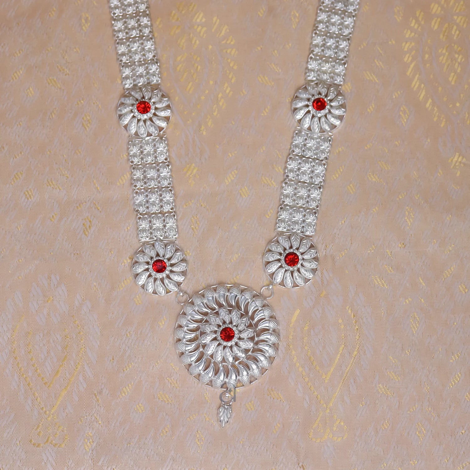 Silver Flower Haar for Ganpati