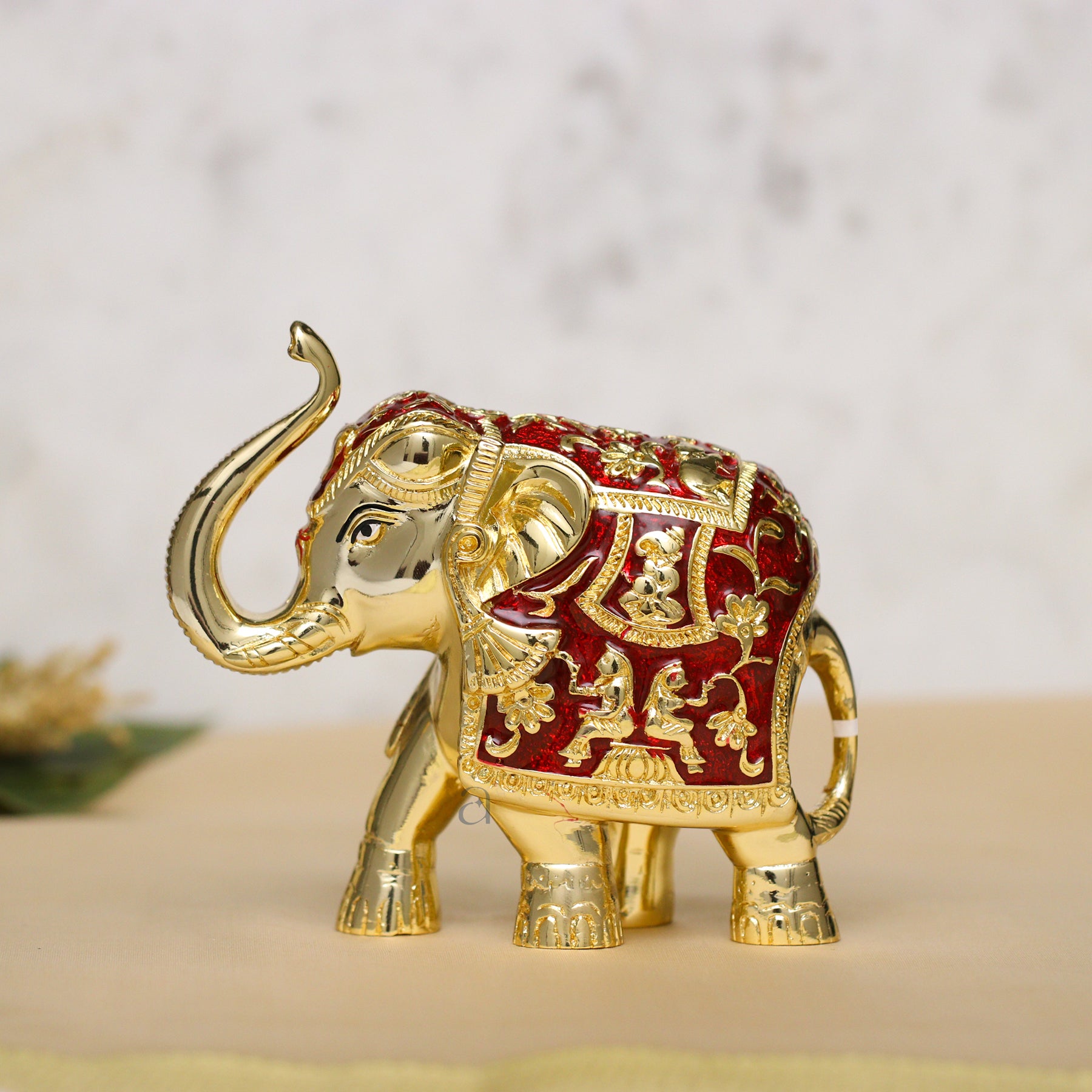 Red &amp; Golden Gajanth Lakshmi Upward Trunk