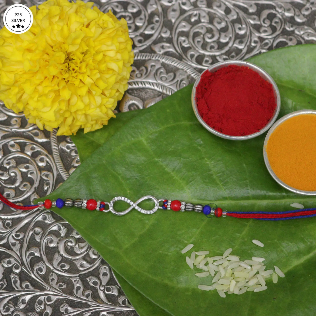 925 Silver Infinity Rakhi