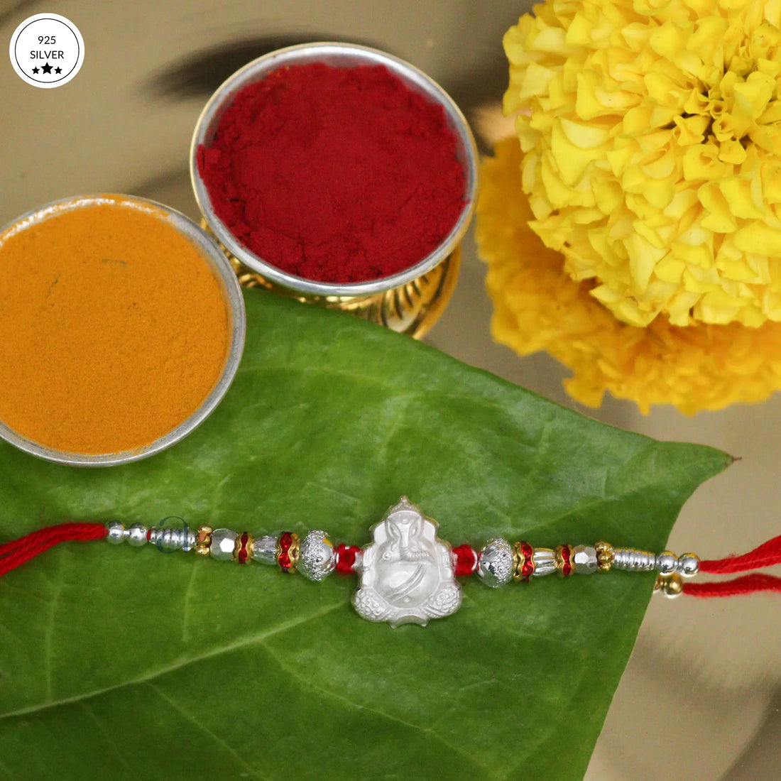 925 Silver Ganeshji Rakhi
