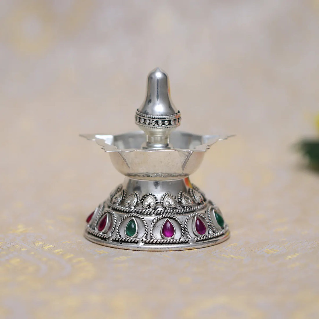 925 Antique Silver Stoneshine Diya