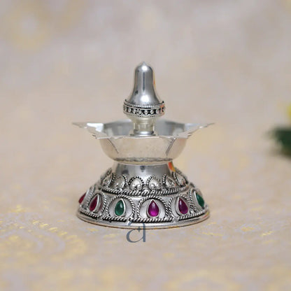 925 Antique Silver Stoneshine Diya