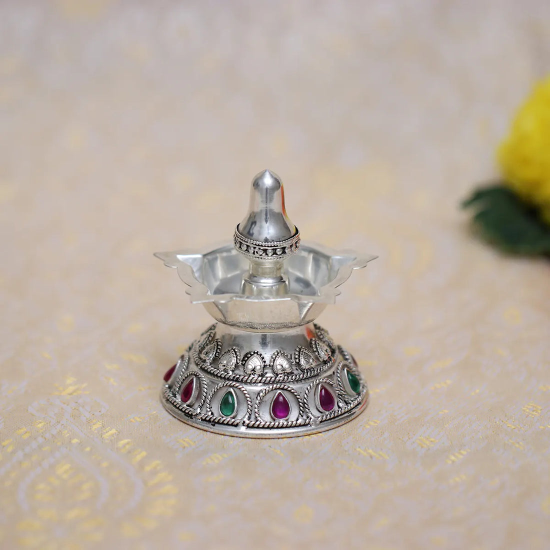 925 Antique Silver Stoneshine Diya