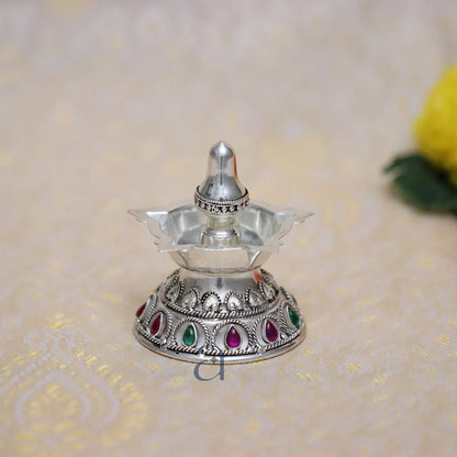 925 Antique Silver Stoneshine Diya