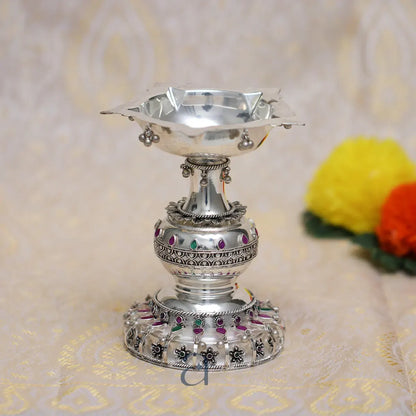 925 Antique Silver Decorated Niranjan