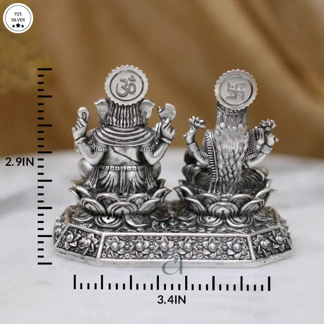 925 Silver Lakshmi Ganeshji Idol