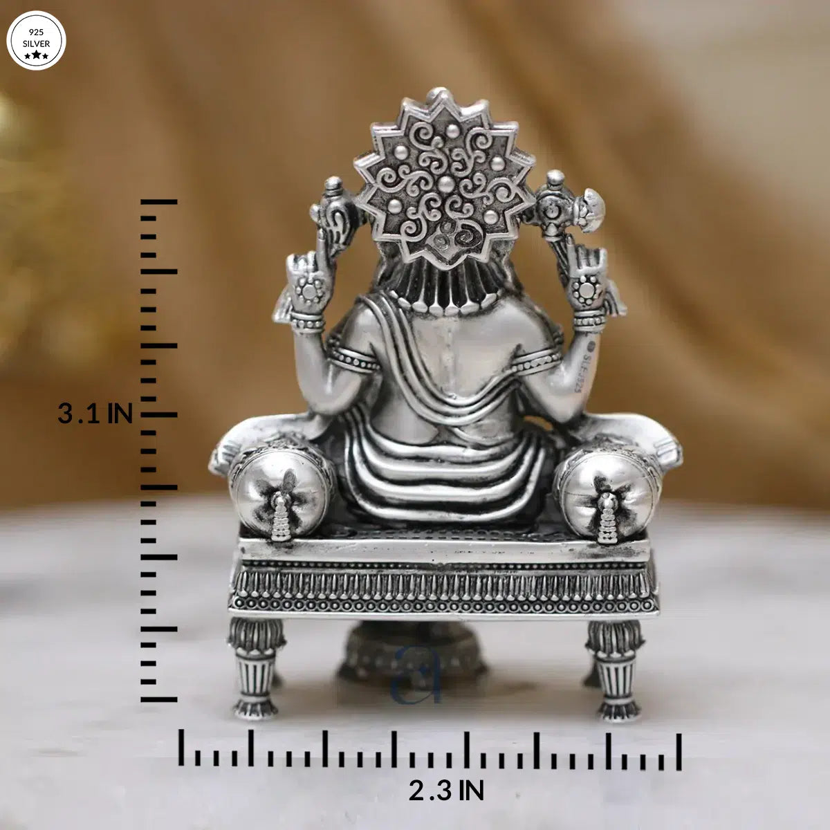 925 Silver Handcrafted Antique Ganeshji Idol