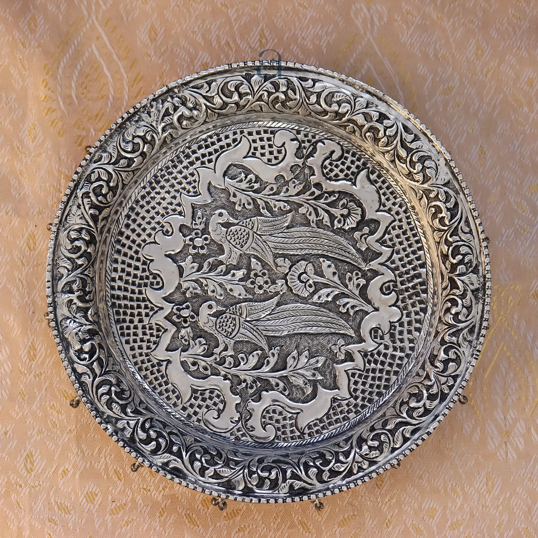 Elegant Silver Puja Thali