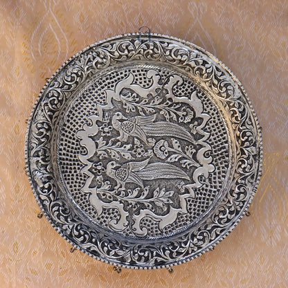 Elegant Silver Puja Thali