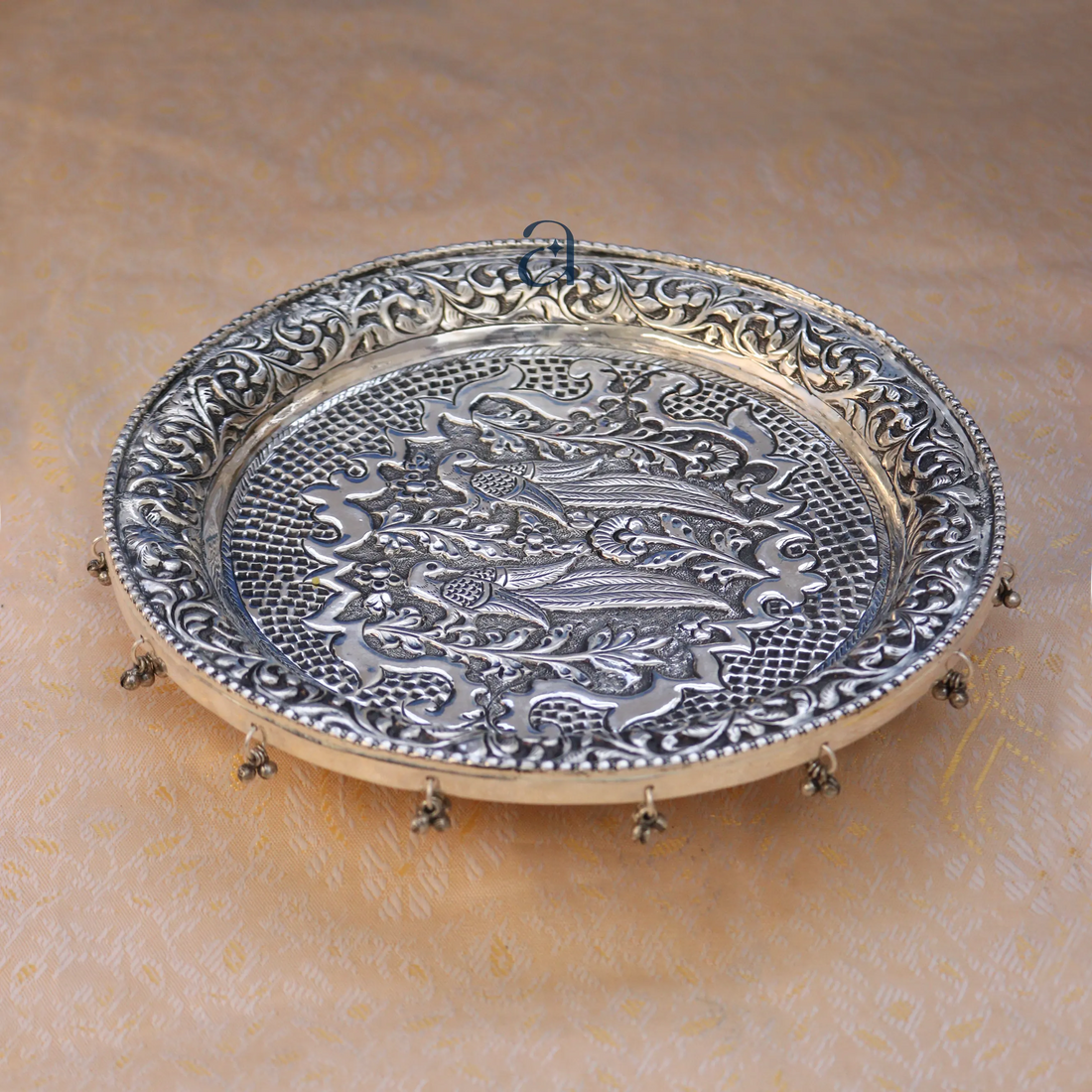 Elegant Silver Puja Thali