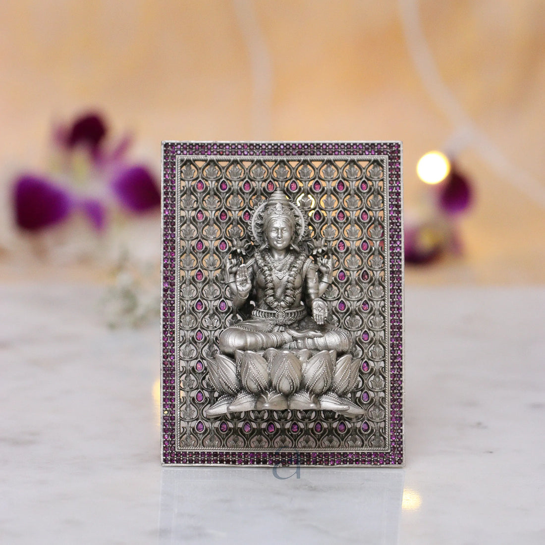 Silver Lakshmi Idol Frame