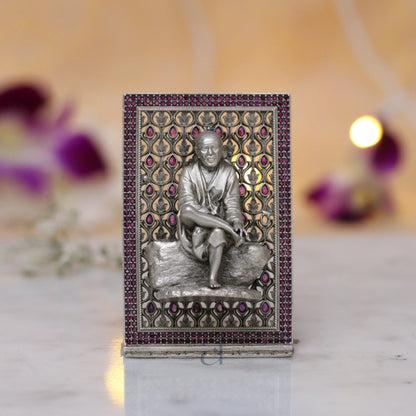 Silver Sai Baba Idol Designer Frame