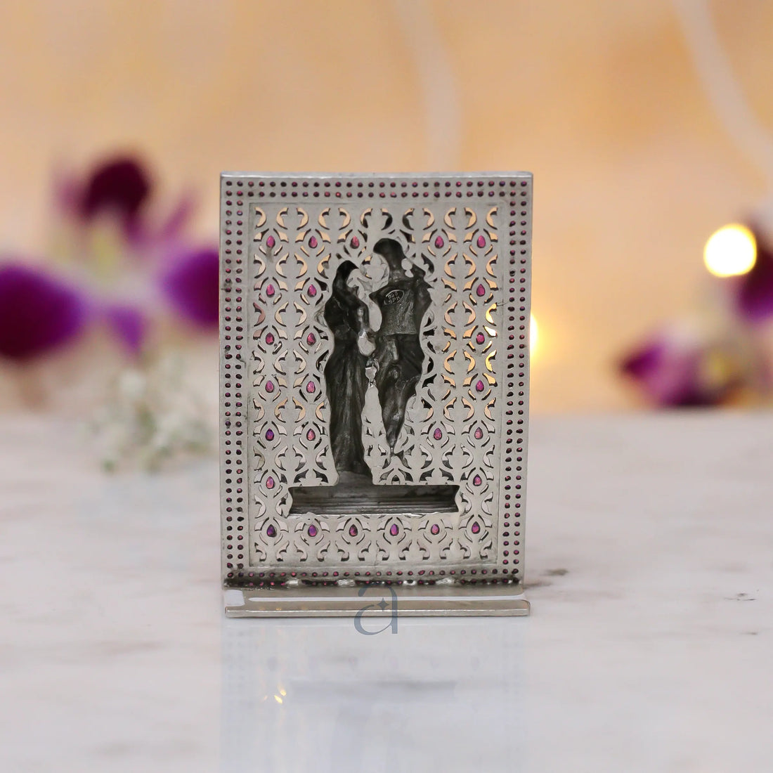 Silver Radha Krishna Idol Frame