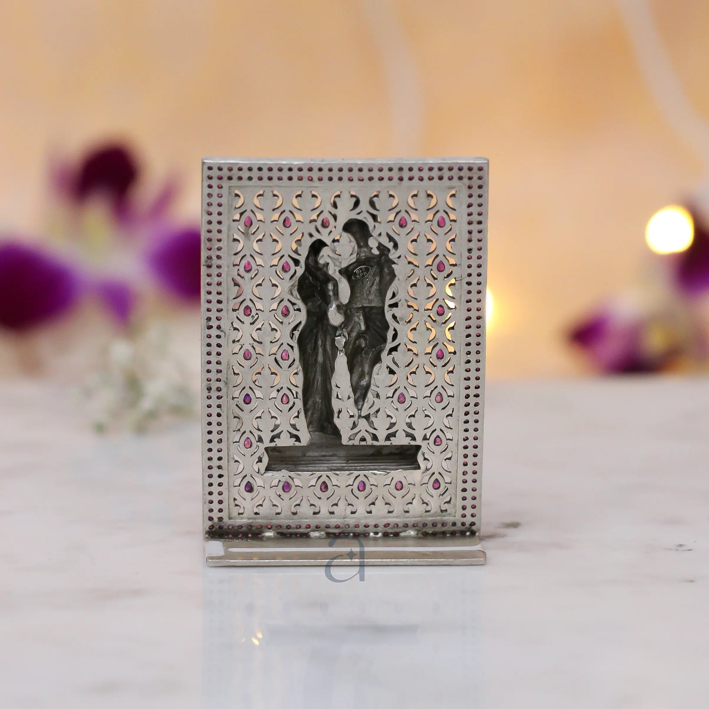 Silver Radha Krishna Idol Frame