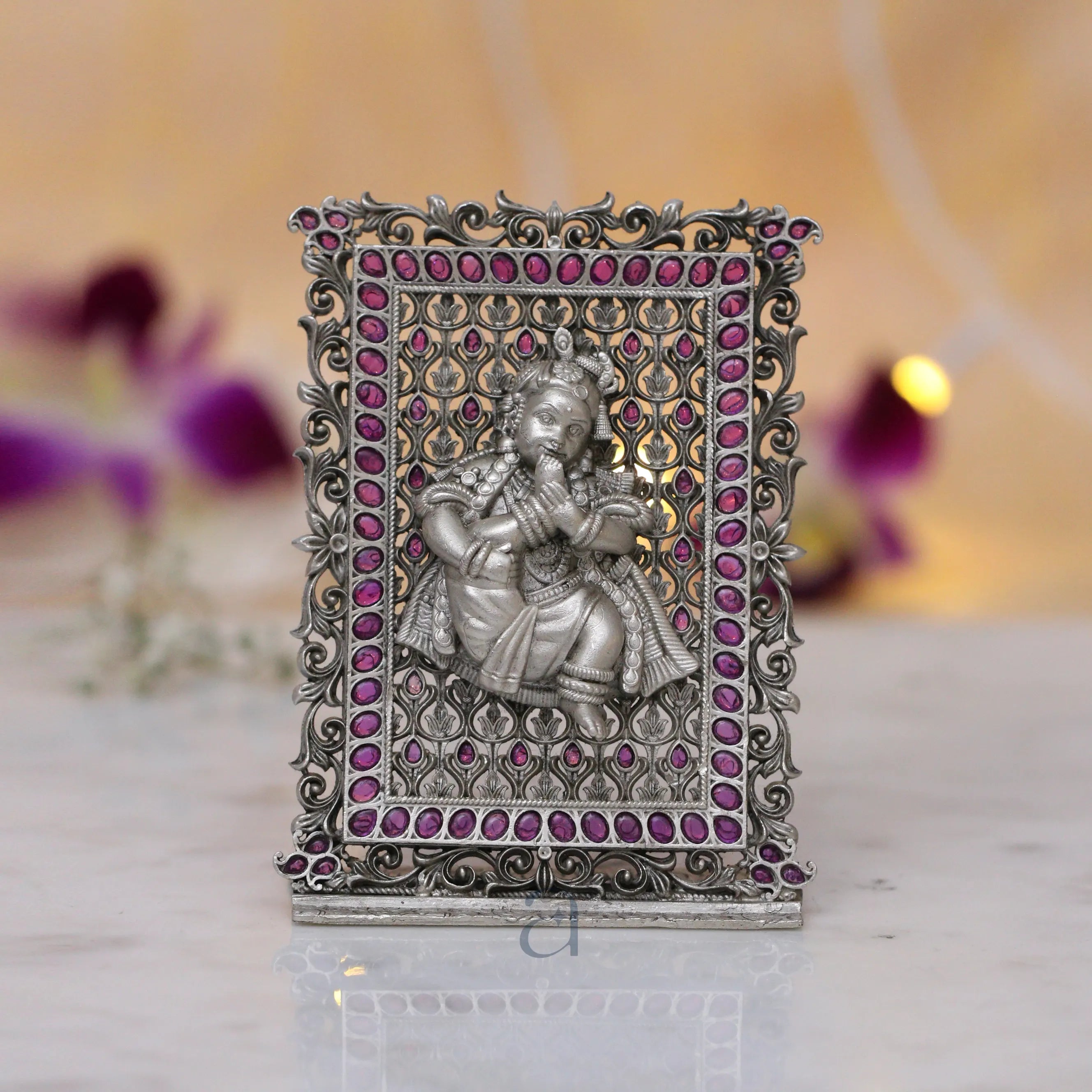 Silver Bal Gopal Idol Frame