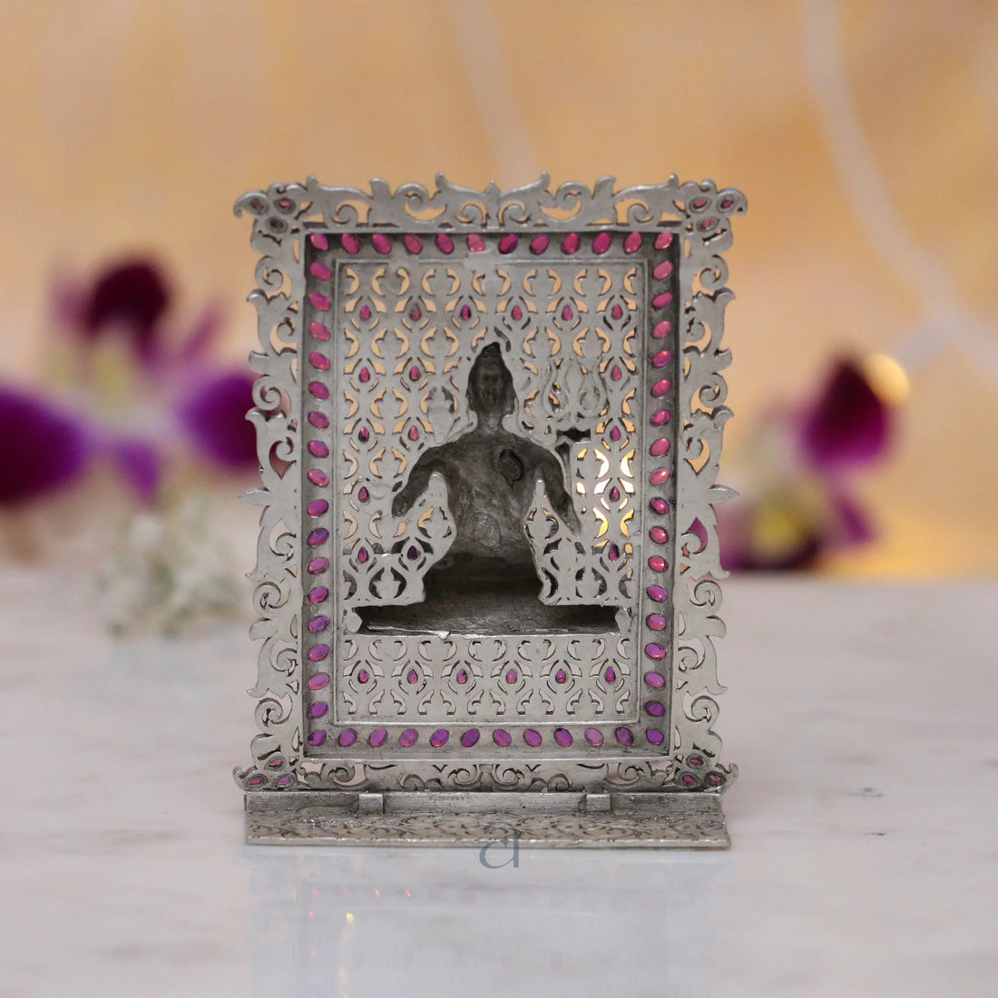 Silver Mahadev Idol Frame