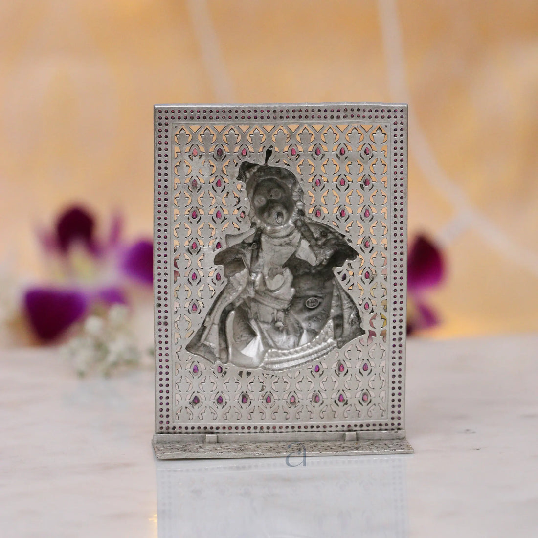 Silver Bal Gopal Idol with Frame