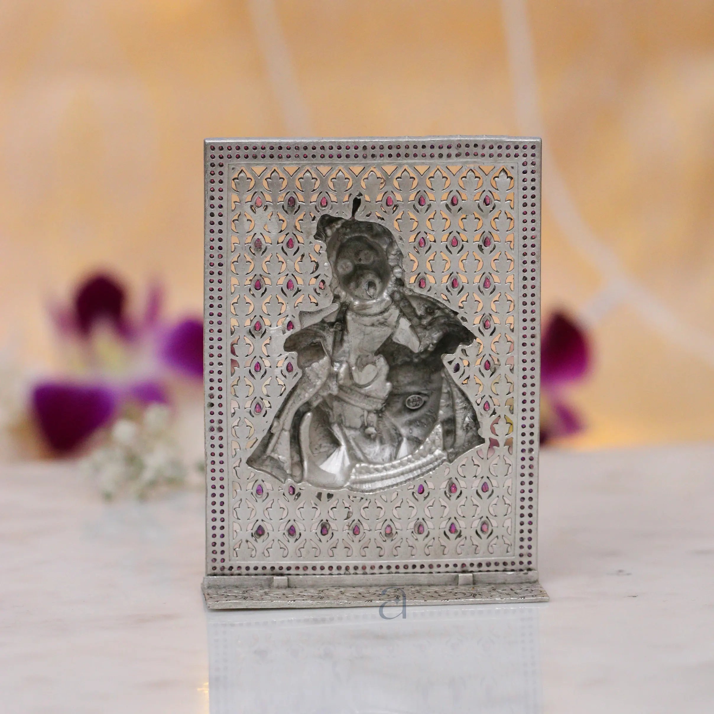 Silver Bal Gopal Idol with Frame