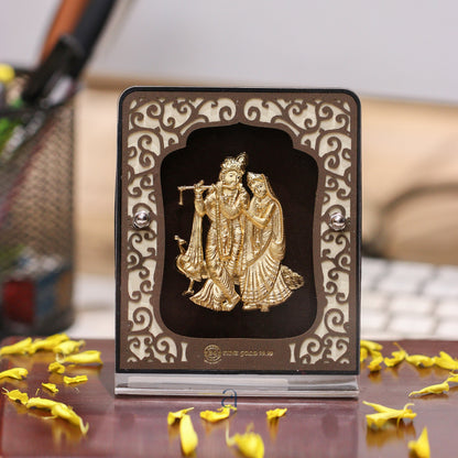 Buy Radha Krishna 24K Gold Foil Table Top Frame Online at Best Price - Aahi Silverware | Ranka Jewellers