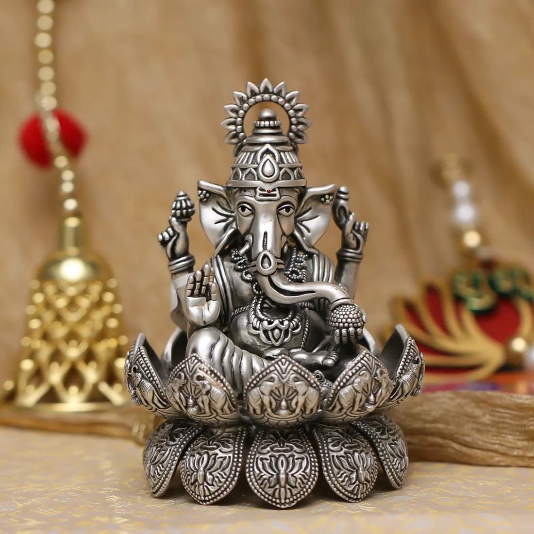 925 Ganeshji Antique Silver Idol