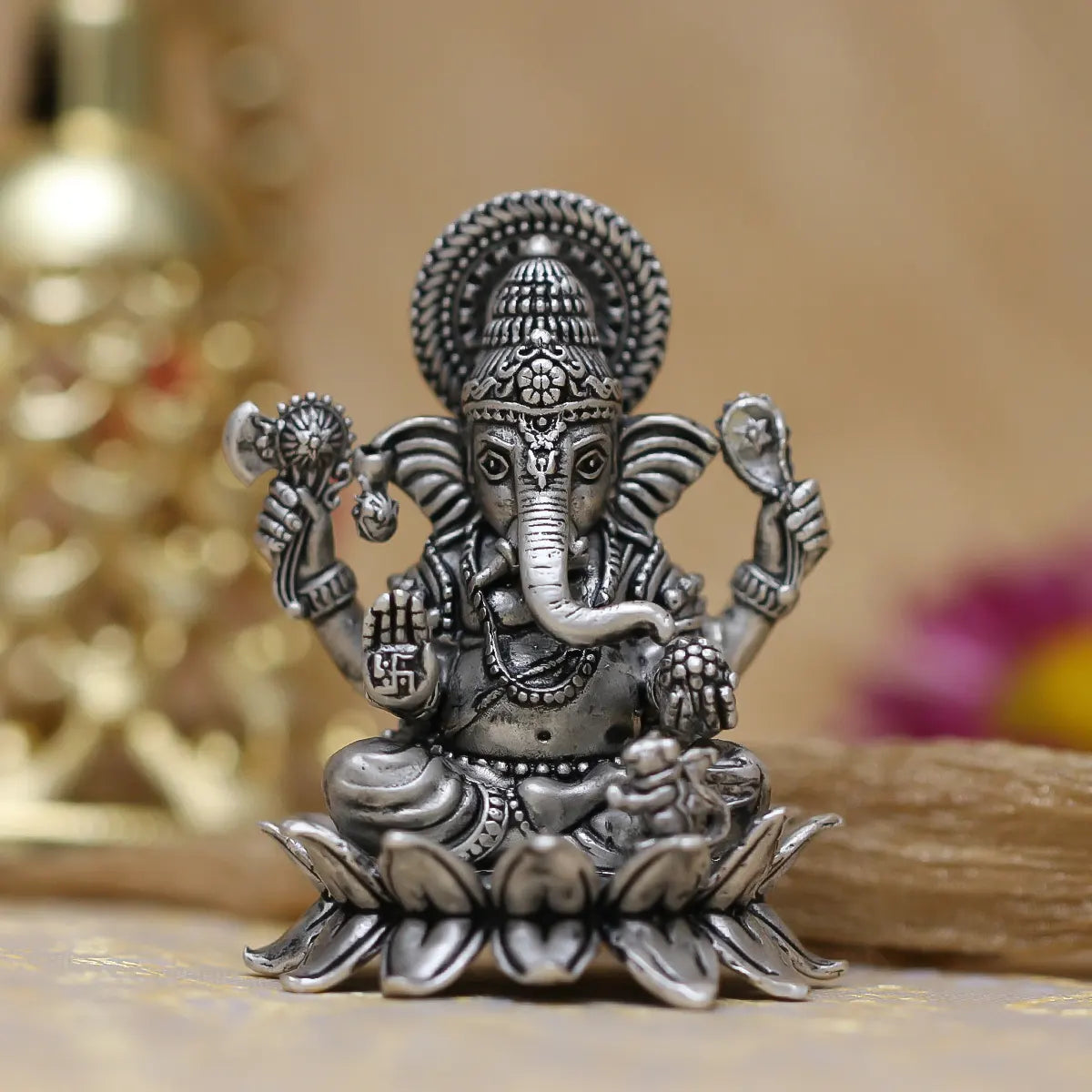 925 Silver Antique Ganeshji Murti