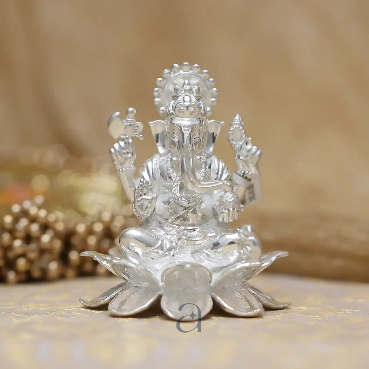 925 Silver Kamal Ganeshji on Lotus