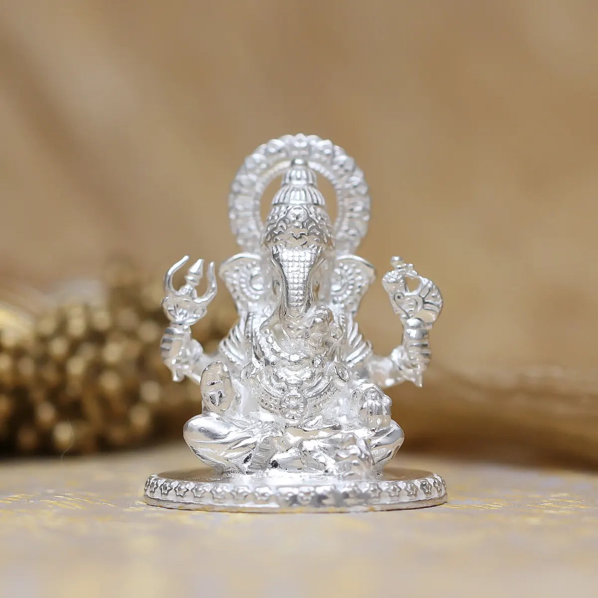 925 Silver Solid Ganesh Idol