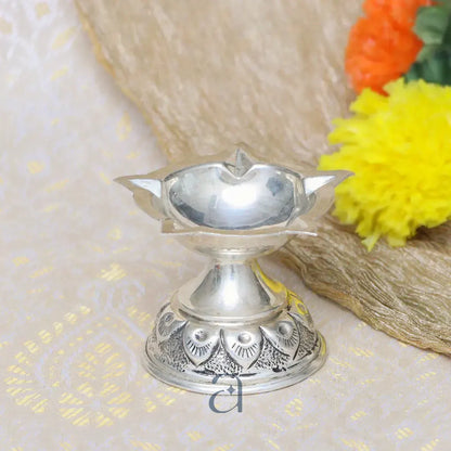 Sparkling Silver Niranjan Diya