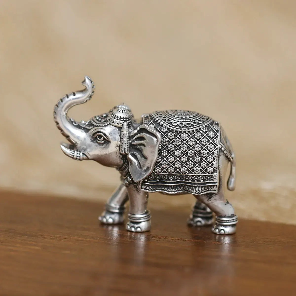 925 Antique Silver Elephant Idol