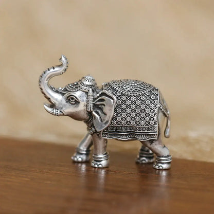 925 Antique Silver Elephant Idol