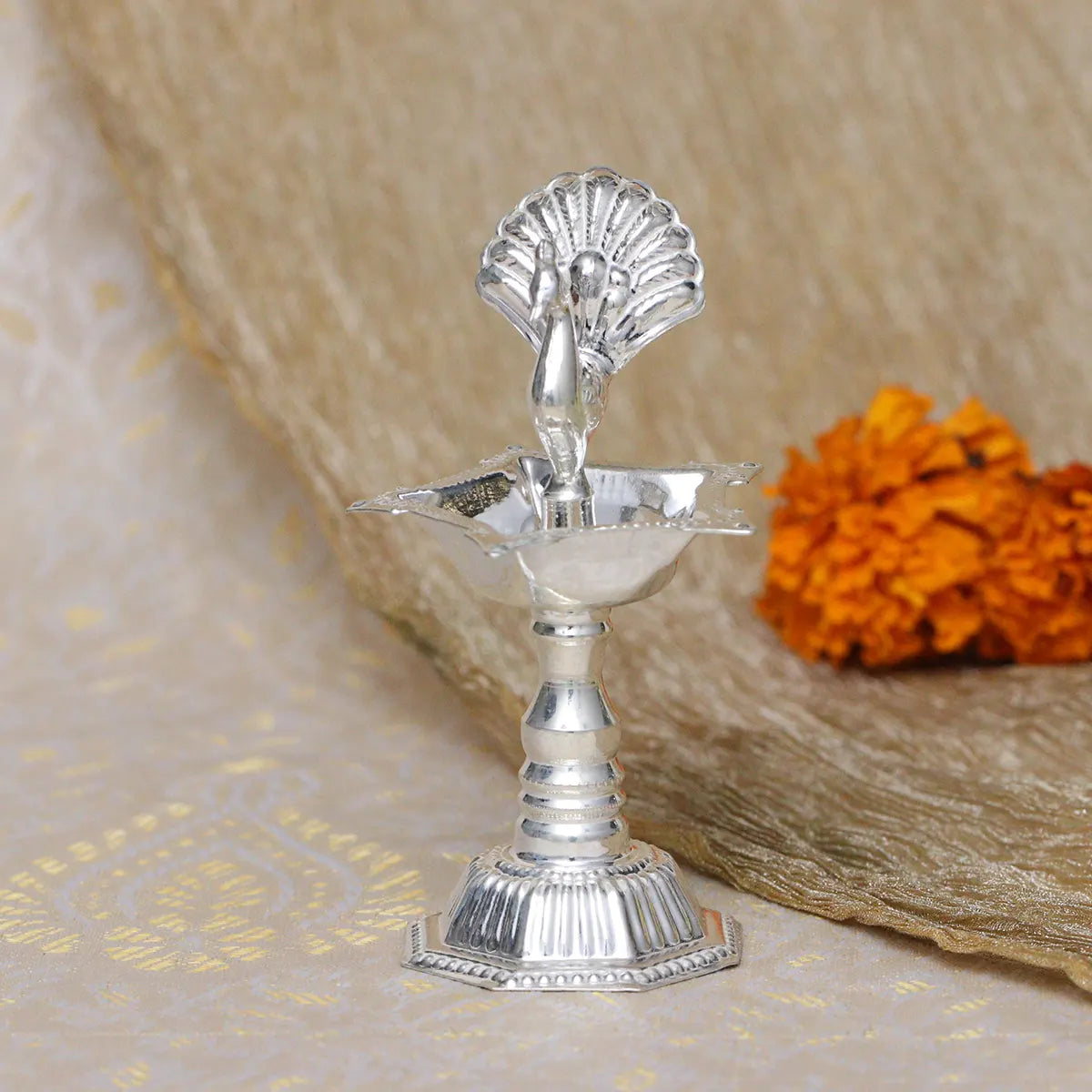 Traditional Peacock Silver Niranjan