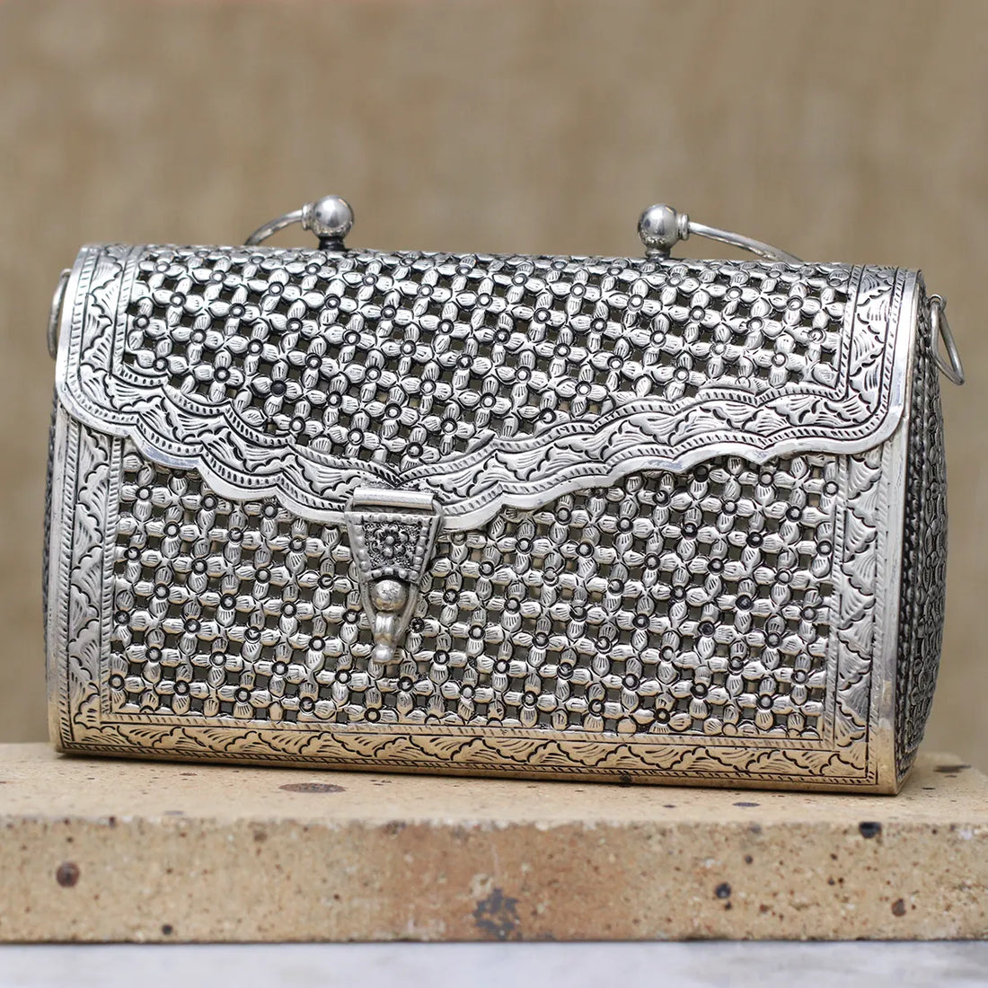 Vintage Charm Antique Silver Purse