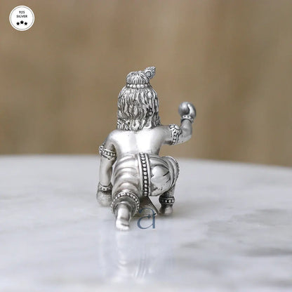 925 Silver Antique Bal Gopal Idol with Laddoo