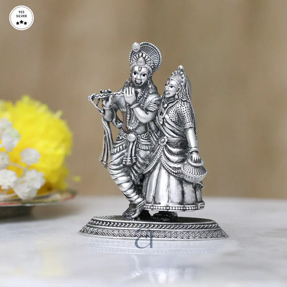 925 Silver Krishna and Radha Idol