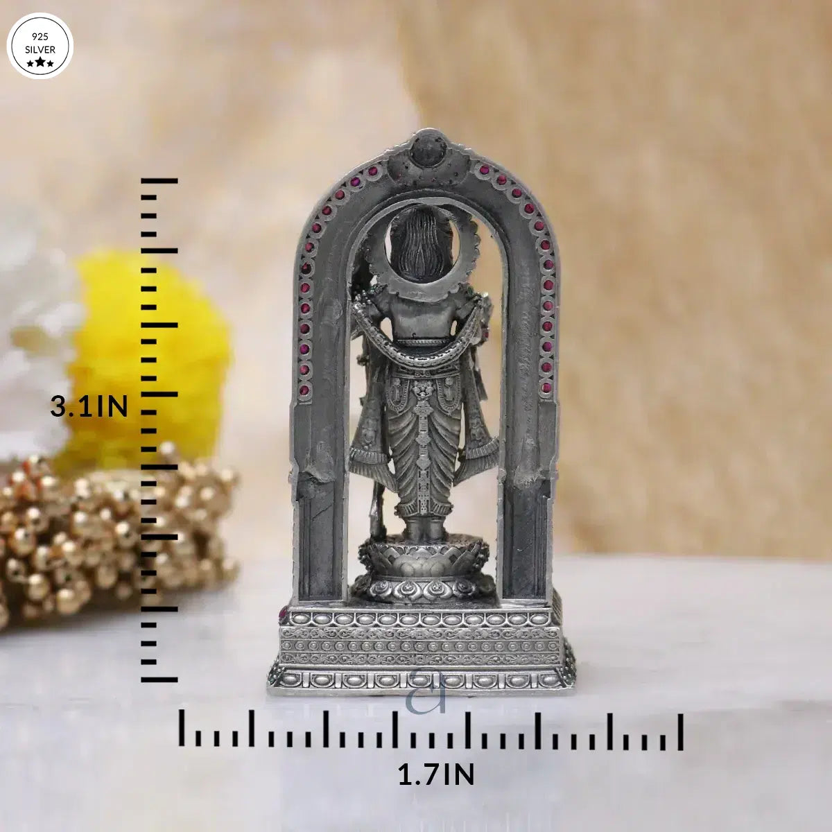 925 Stoned Decorated Antique Ram Lalla Idol