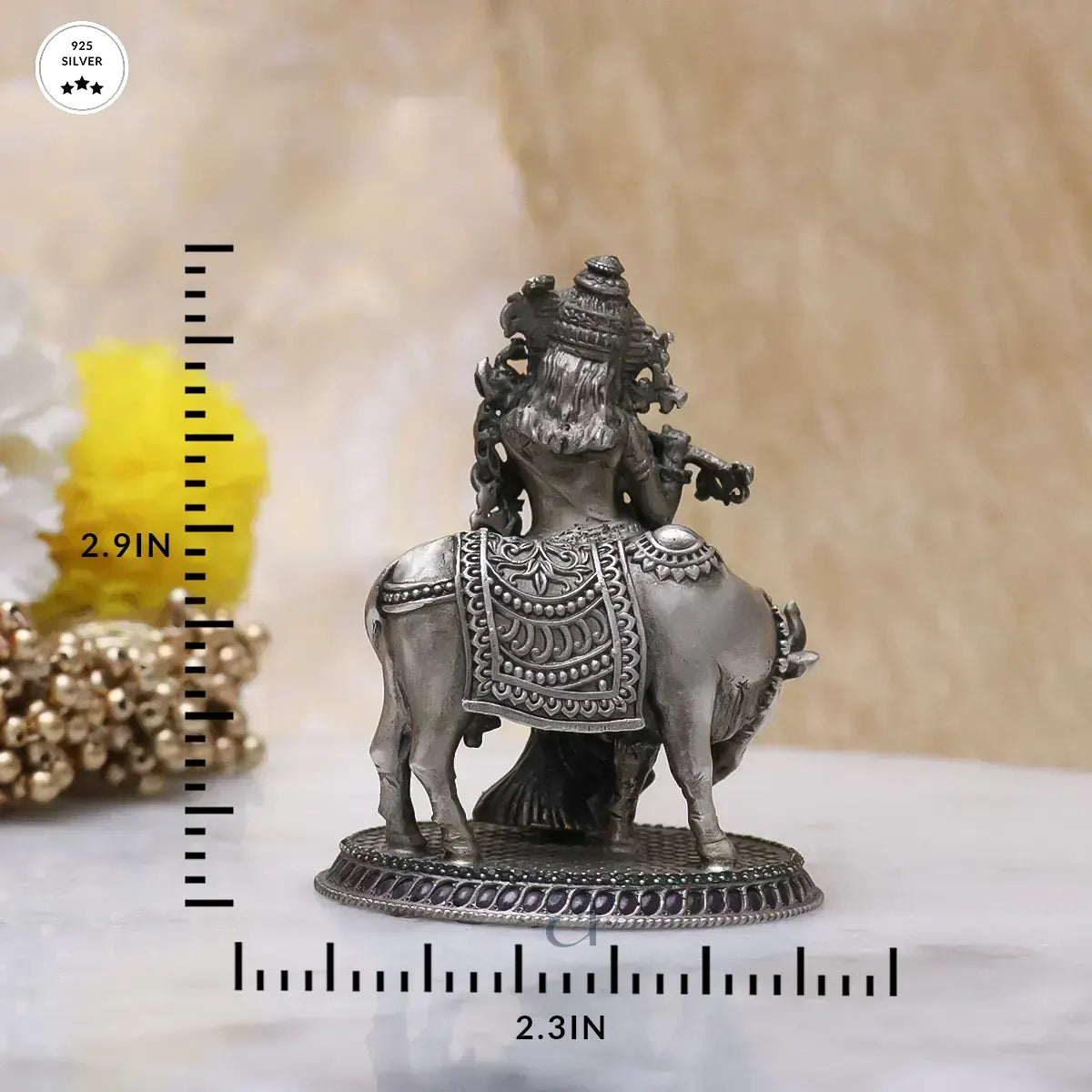 925 Stoned Decorated Antique Krishna Idol