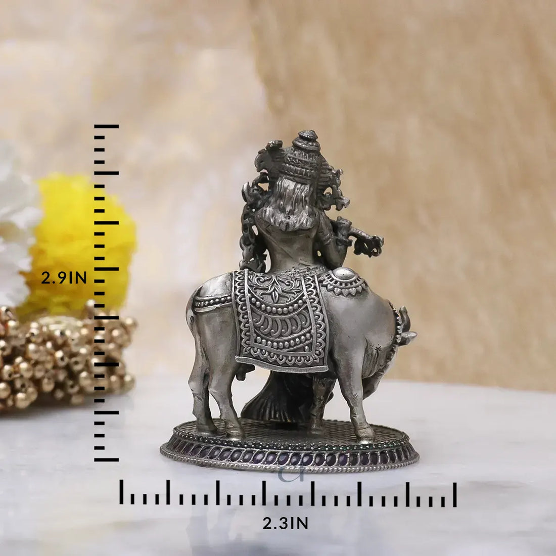 925 Stoned Decorated Antique Krishna Idol