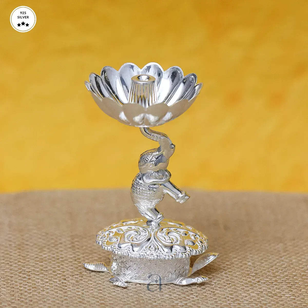 925 Silver Elephant Turtle Diya