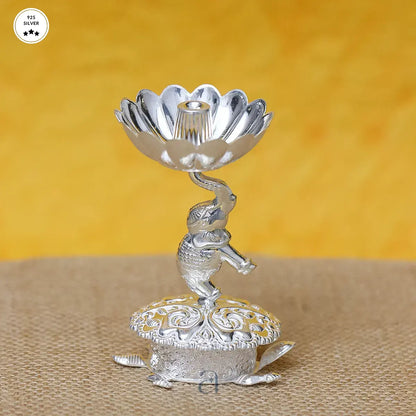 925 Silver Elephant Turtle Diya