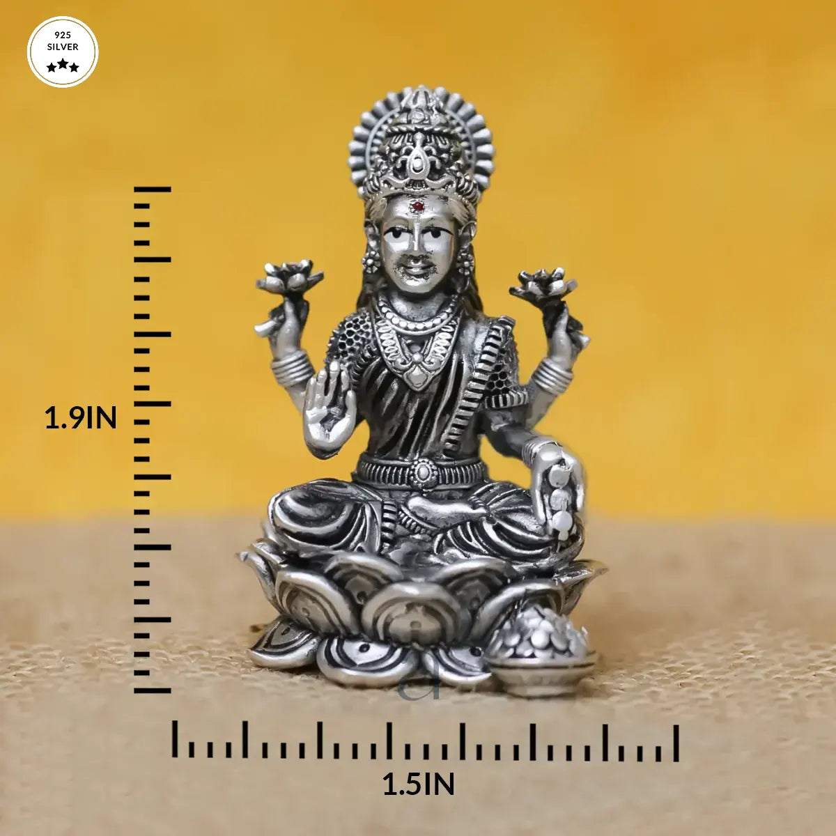 925 Silver Antique Lakshmi Sitted on Lotus