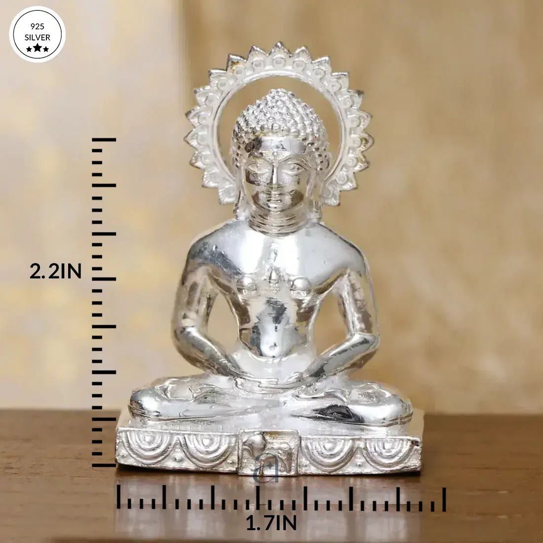 925 Solid Mahavir Swami Silver Idol