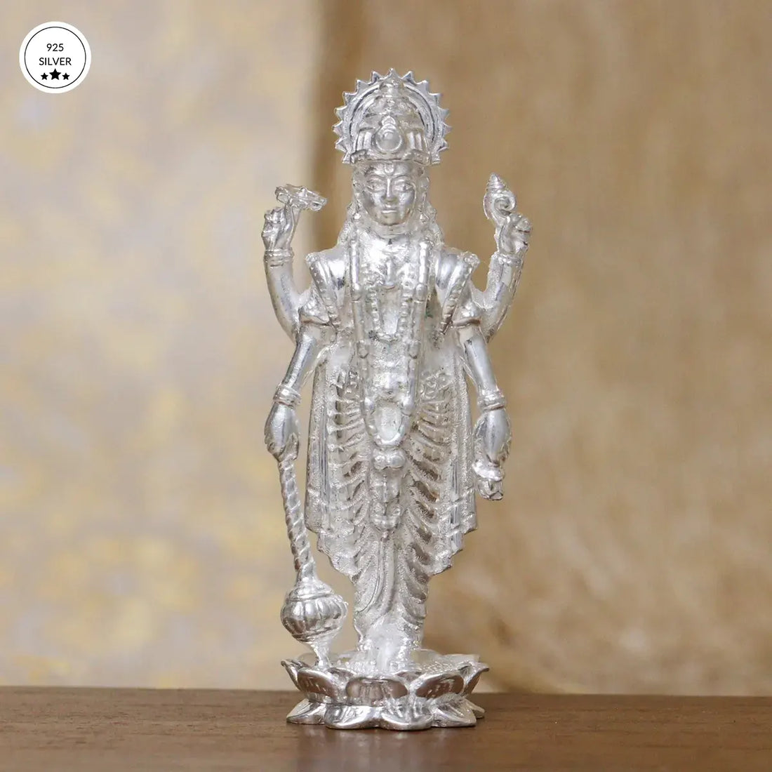 925 Solid Silver Lord Vishnu