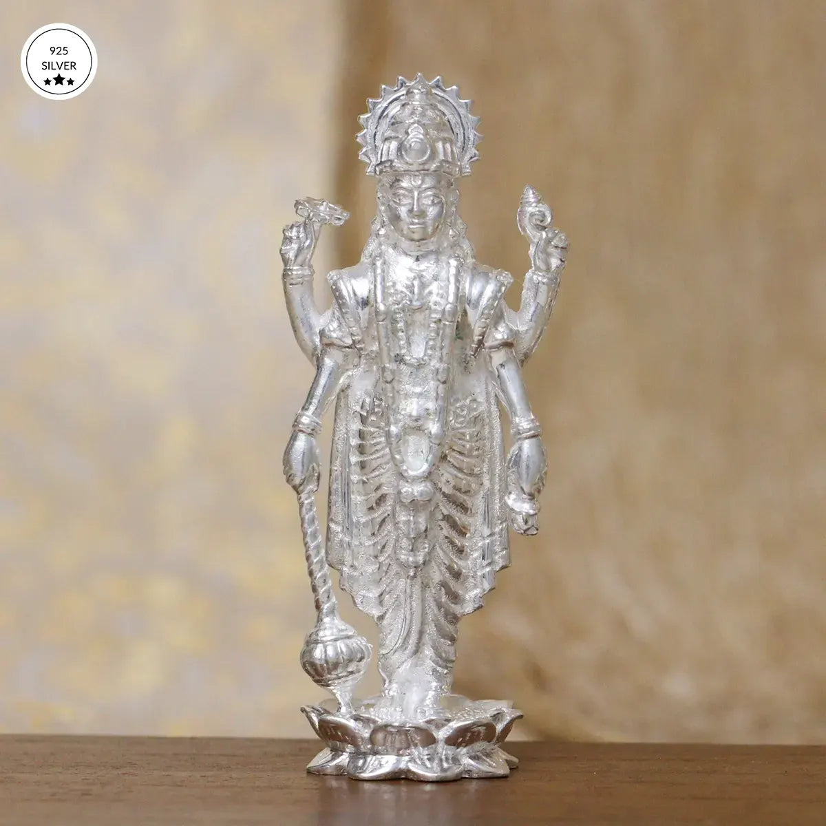 925 Solid Silver Lord Vishnu