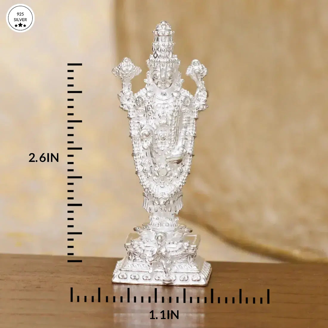 925 Solid Silver Tirupati Balaji