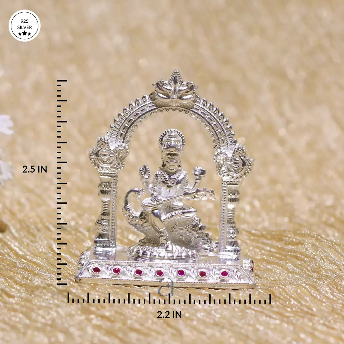 Majestic 925 Solid Silver Saraswatiji