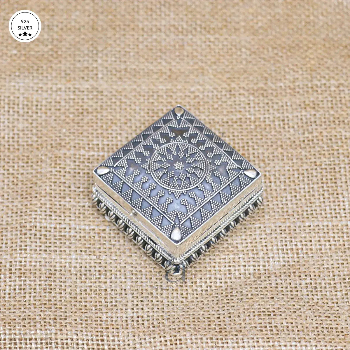 925 Antique Silver Pointillism Design Dabbi